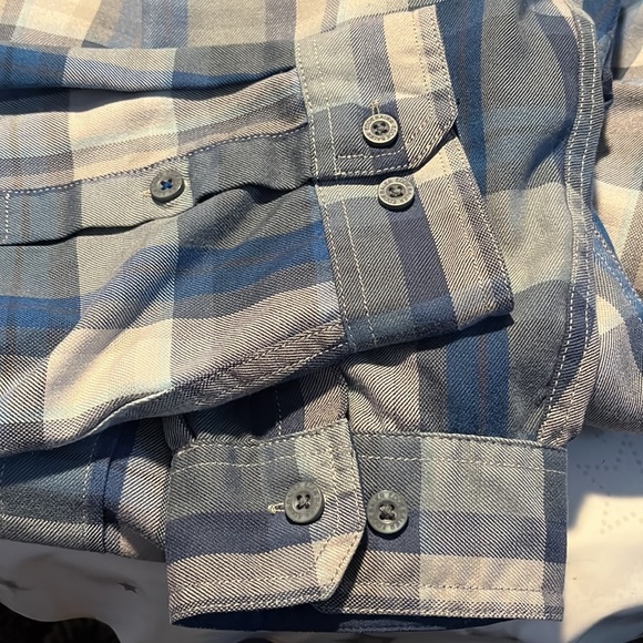 Eddie Bauer Blue Plaid Button-up Shirt, size 2XL, Long Sleeve - Picture 4 of 5